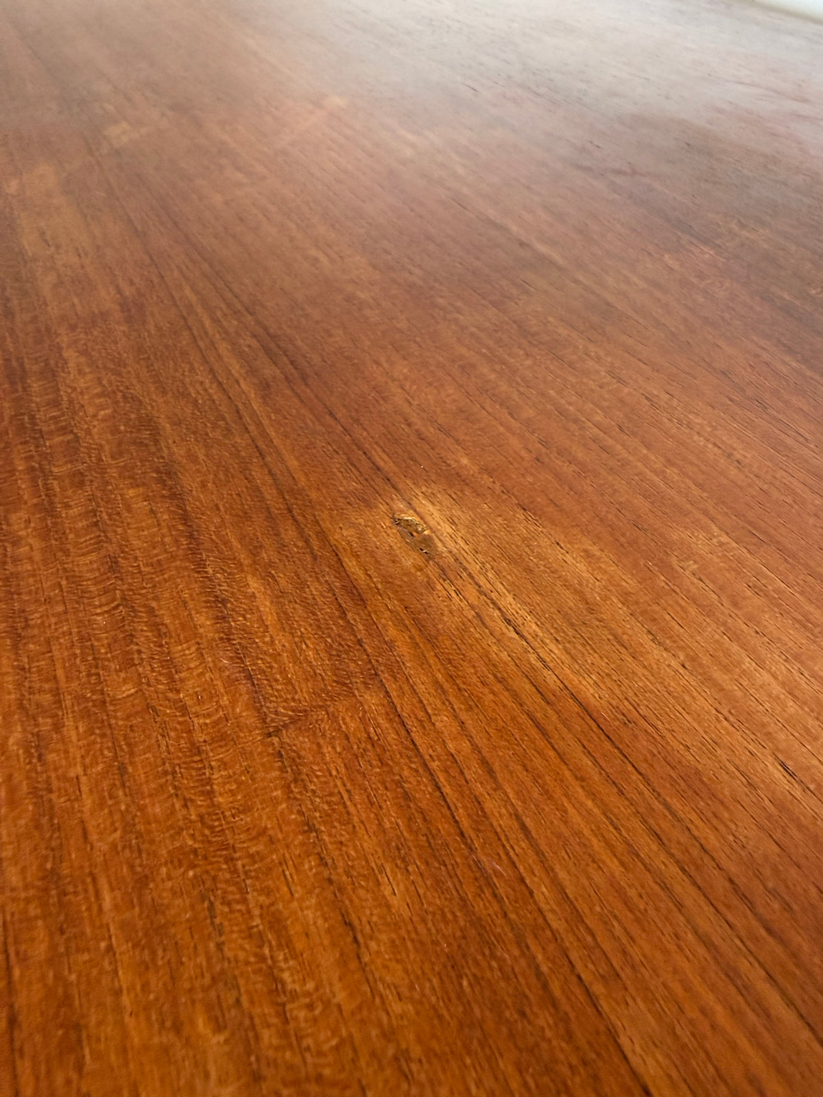 Scandinavian mid-century extendable teak dining table