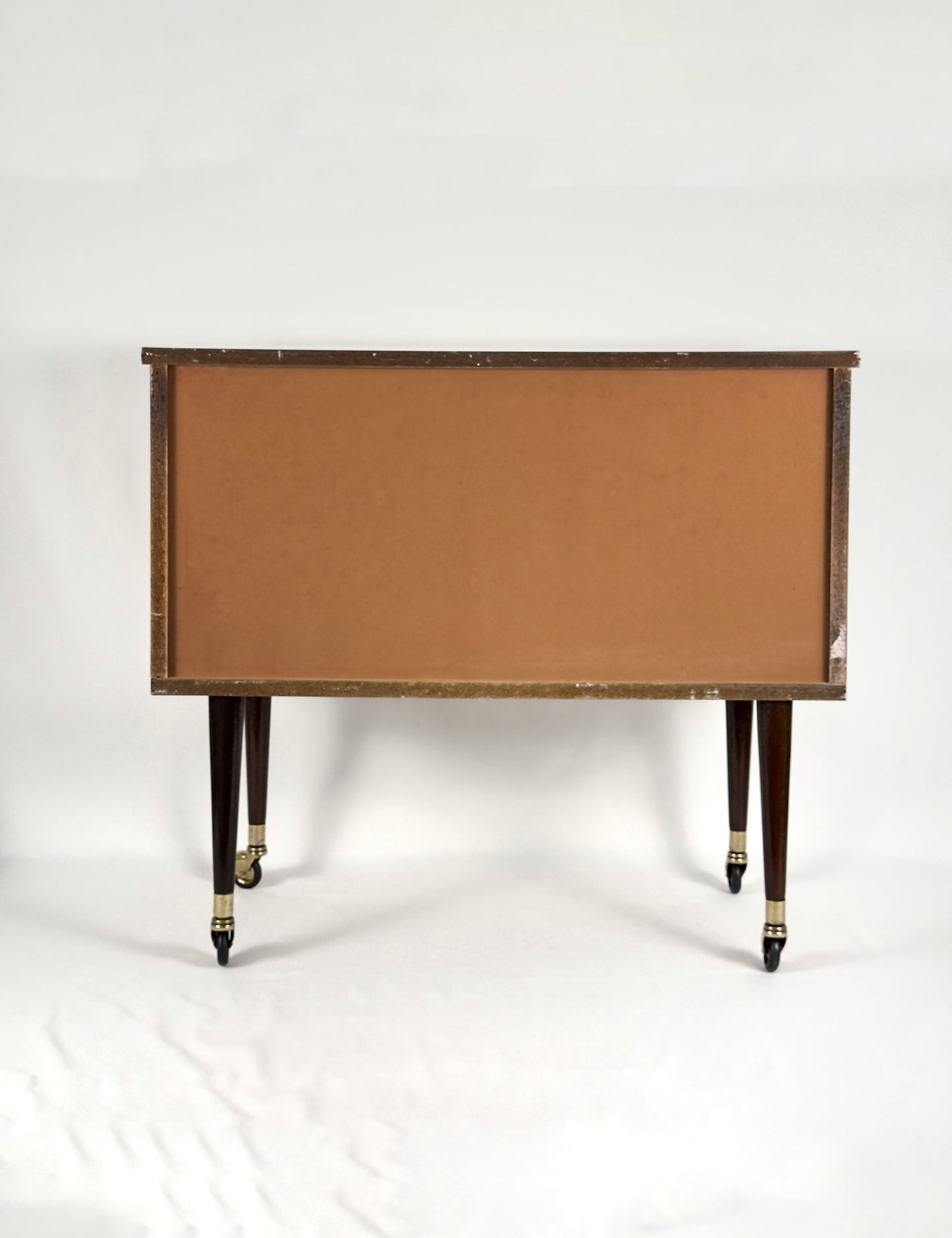 Mid-Century Modern Bar Cabinet on Brass Casters