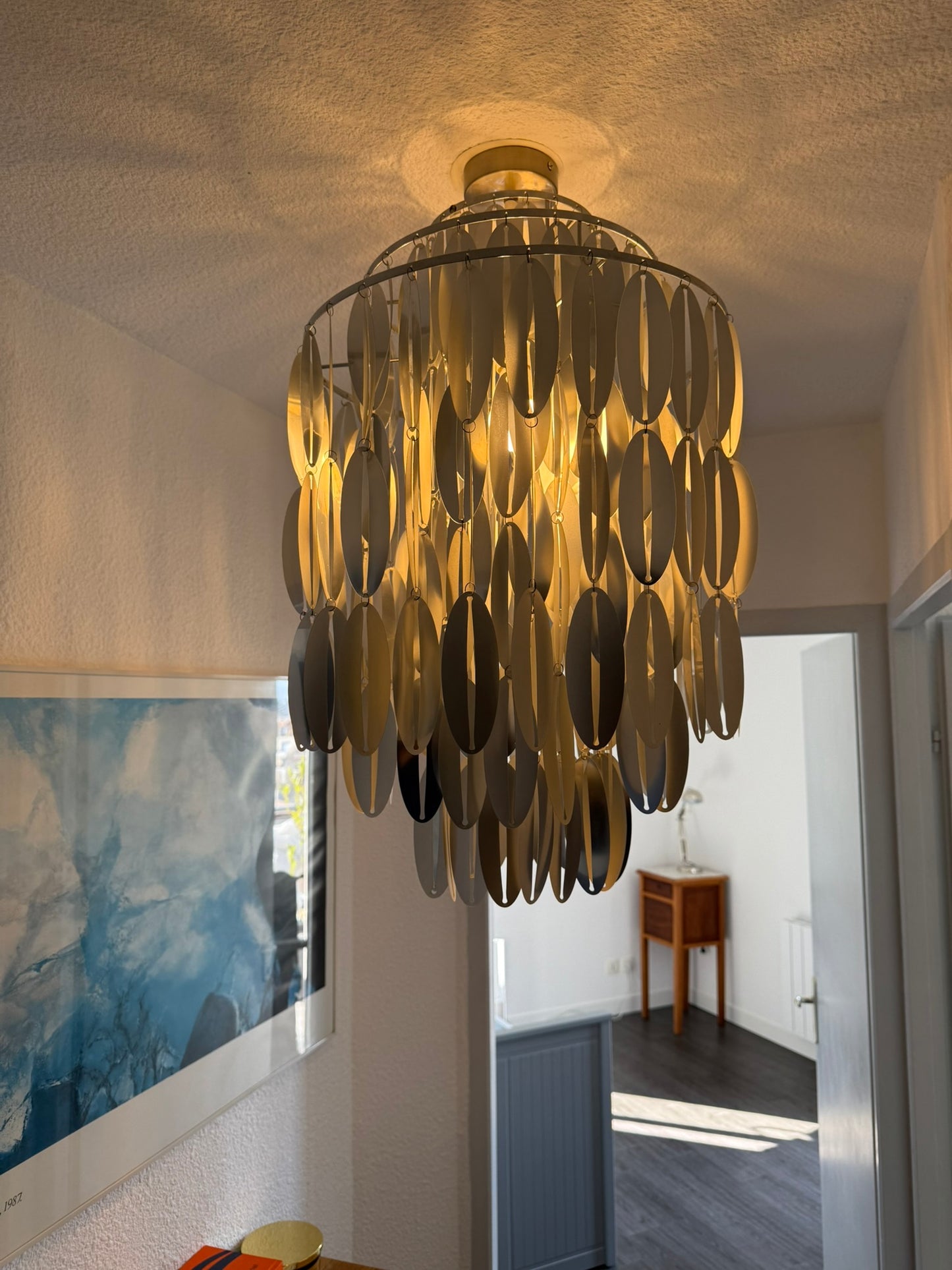 Space Age Chandelier with Cascading Plastic Discs – Mid-Century Modern