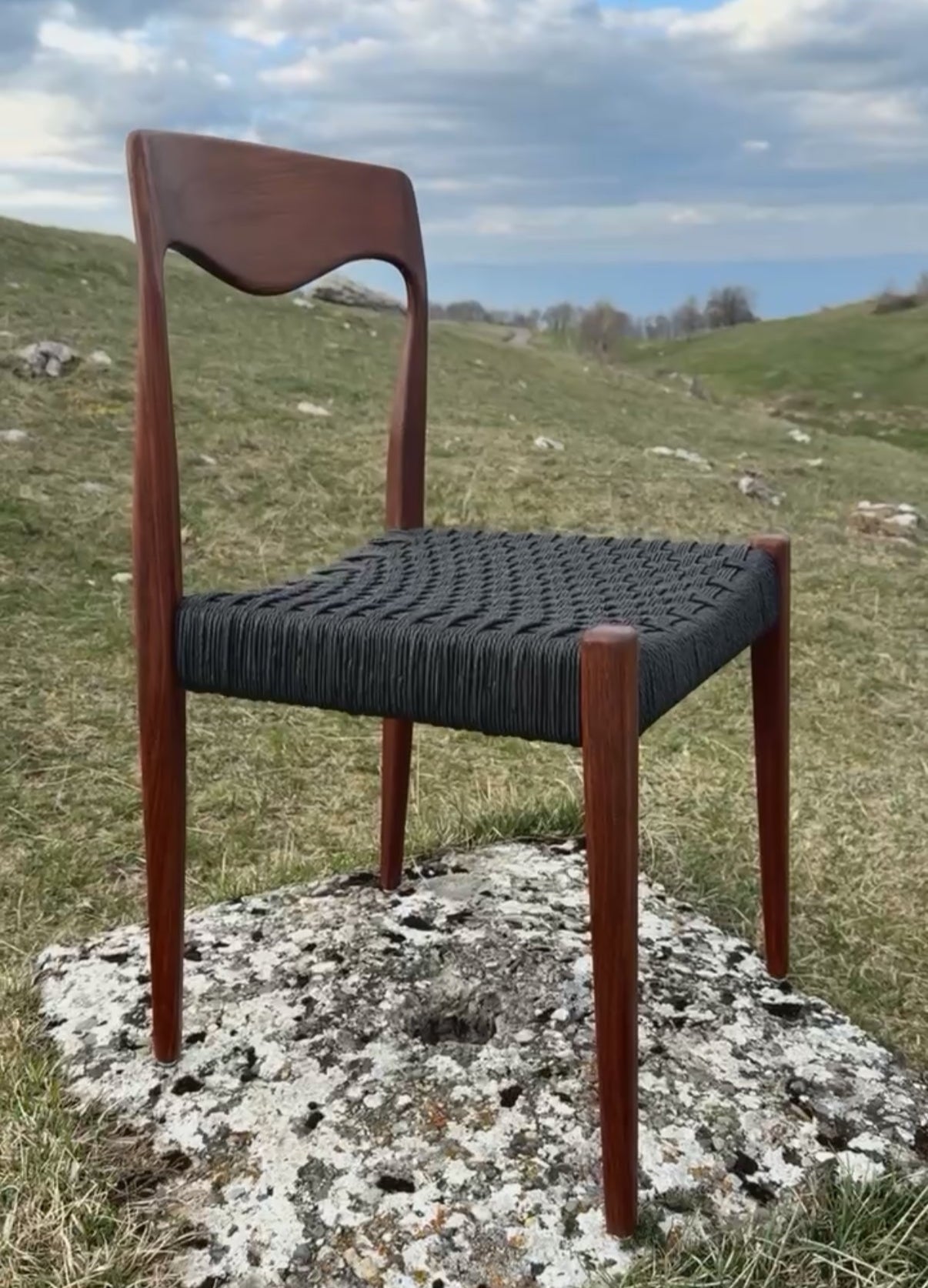 Dining Chair by Niels Otto Møller – Teak & Black Danish Cord, Denmark, 1960s