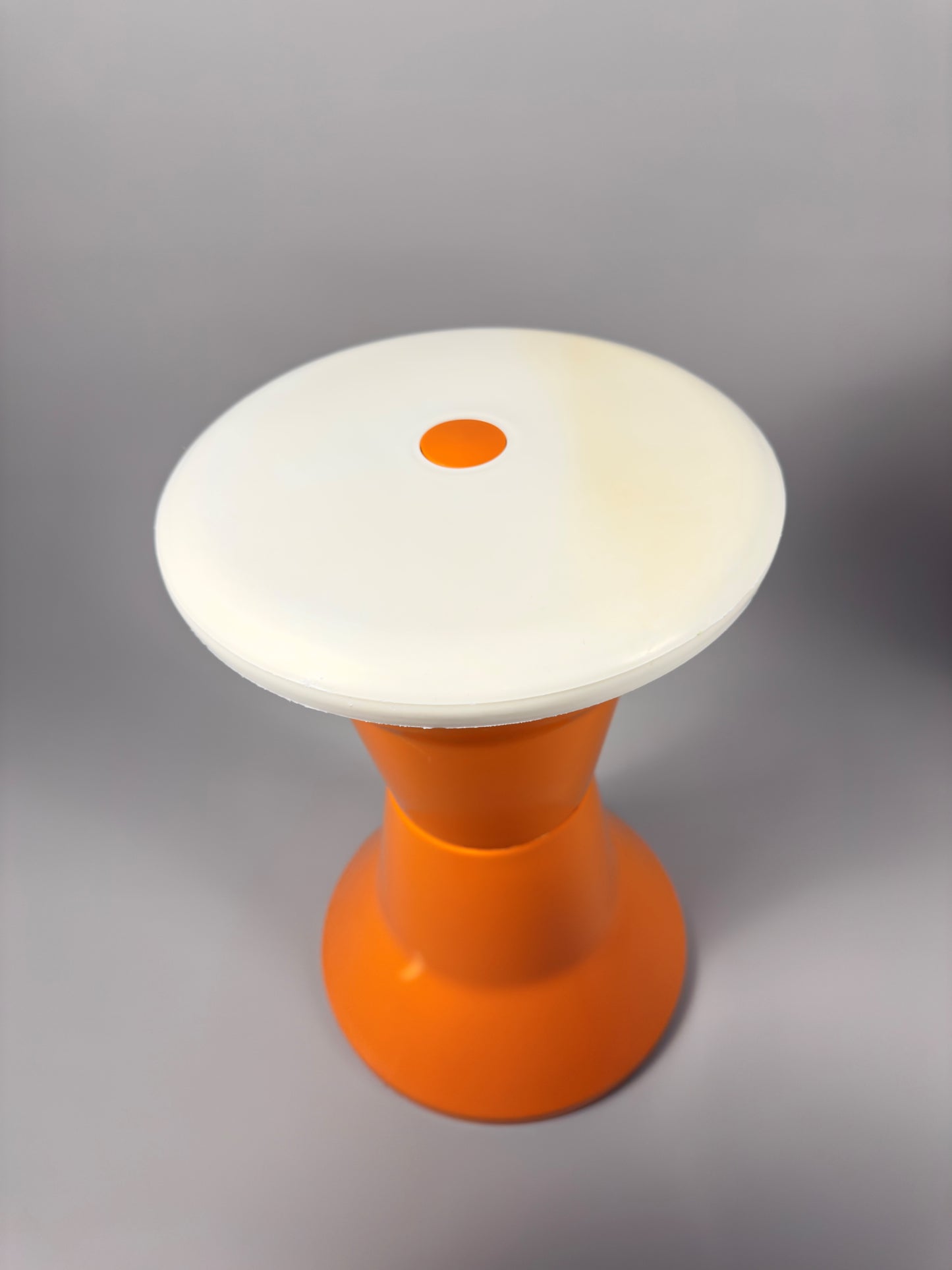 Space Age Stools and Table Set – Orange & White Plastic, Vintage Italian Style