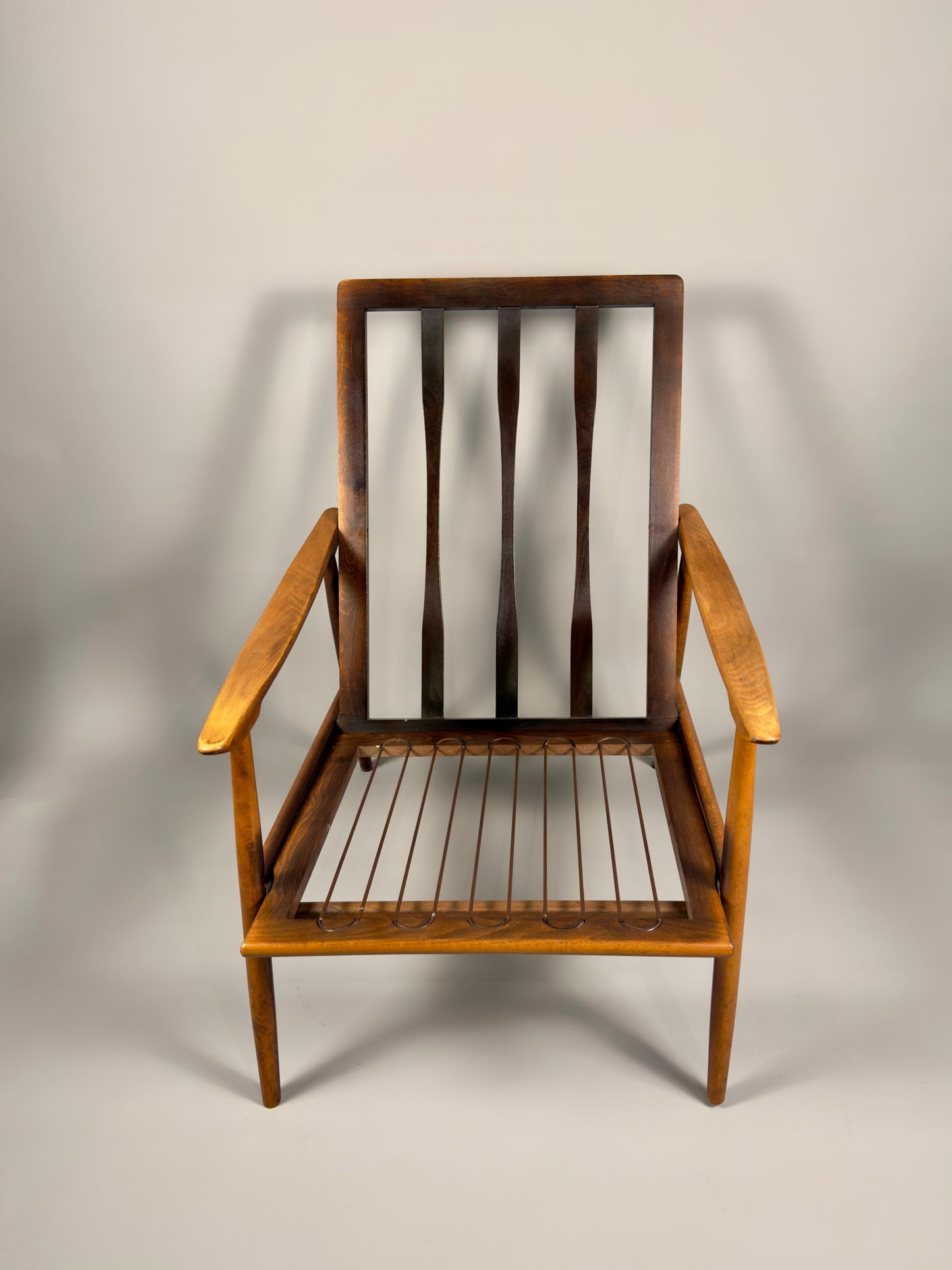 Scandinavian Lounge Chair – Green Upholstery, Beech Wood, Vintage