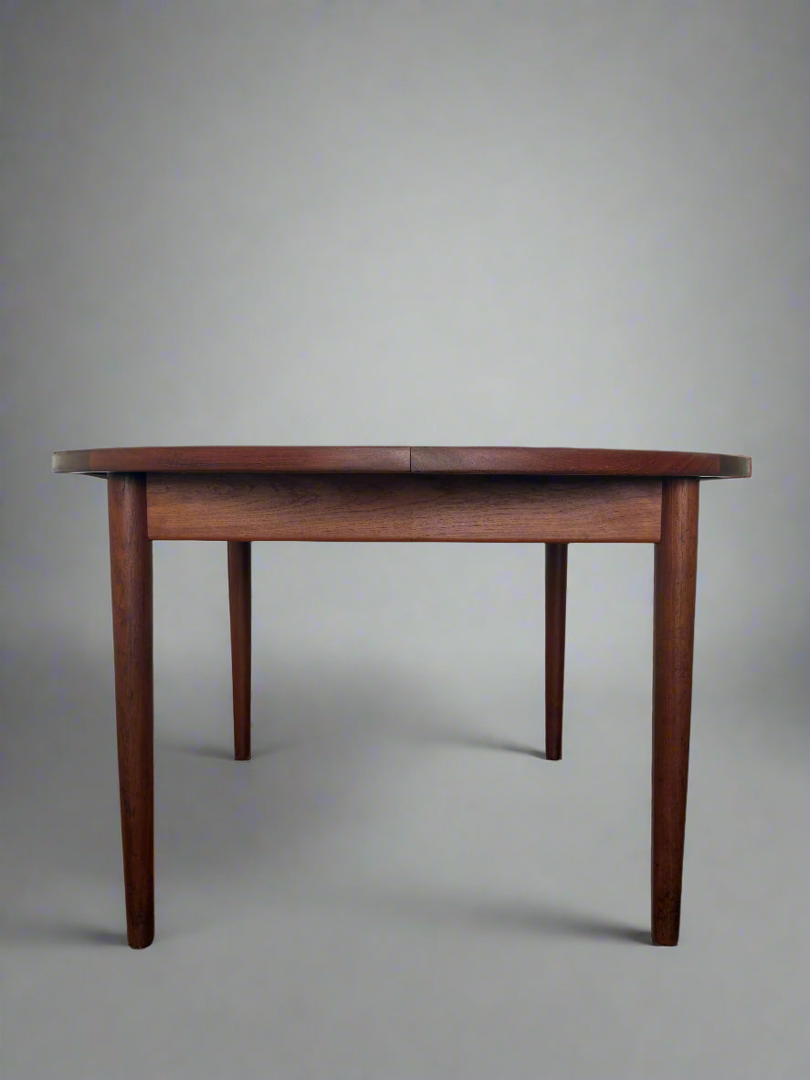 Teak round dining table with extension, 1960s