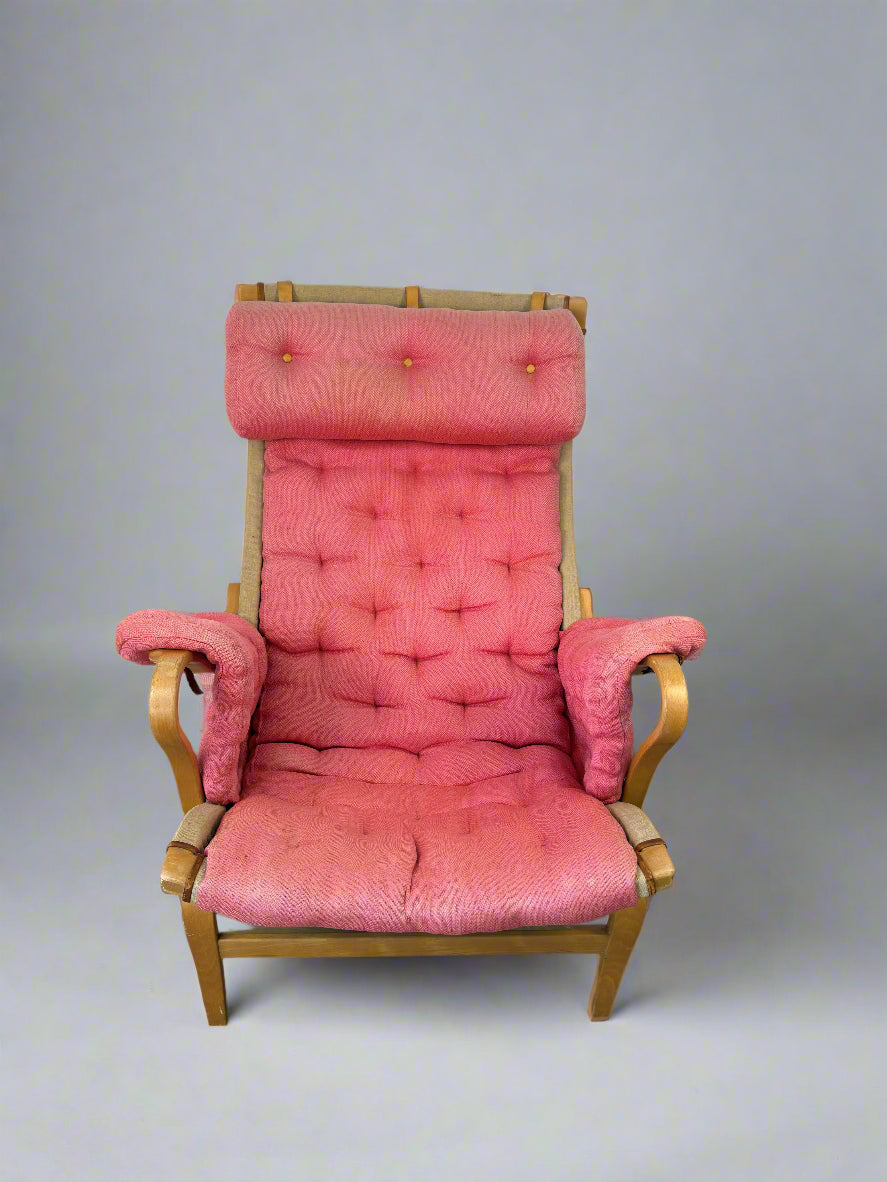 Pernilla Armchair by Bruno Mathsson for DUX – Pink Upholstery, 1970s–1980s