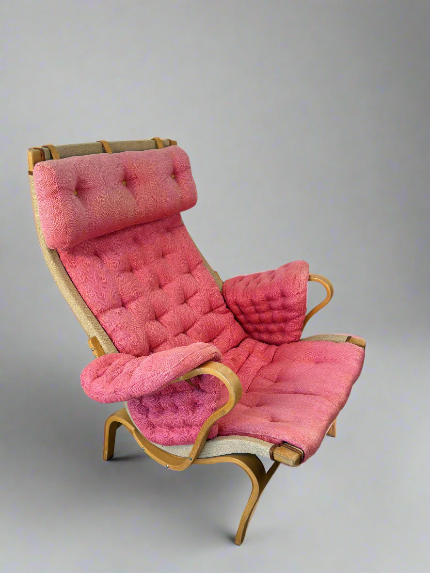 Pernilla Armchair by Bruno Mathsson for DUX – Pink Upholstery, 1970s–1980s