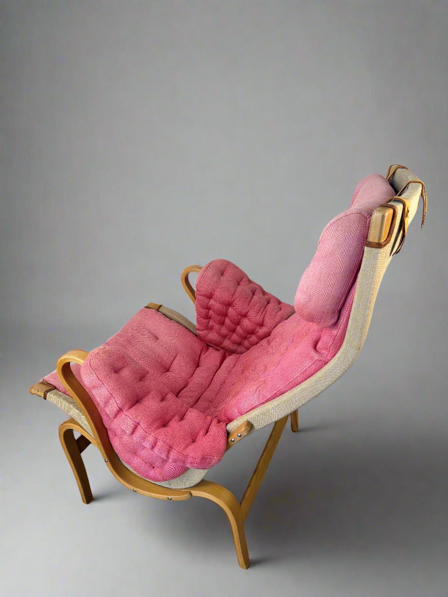 Pernilla Armchair by Bruno Mathsson for DUX – Pink Upholstery, 1970s–1980s
