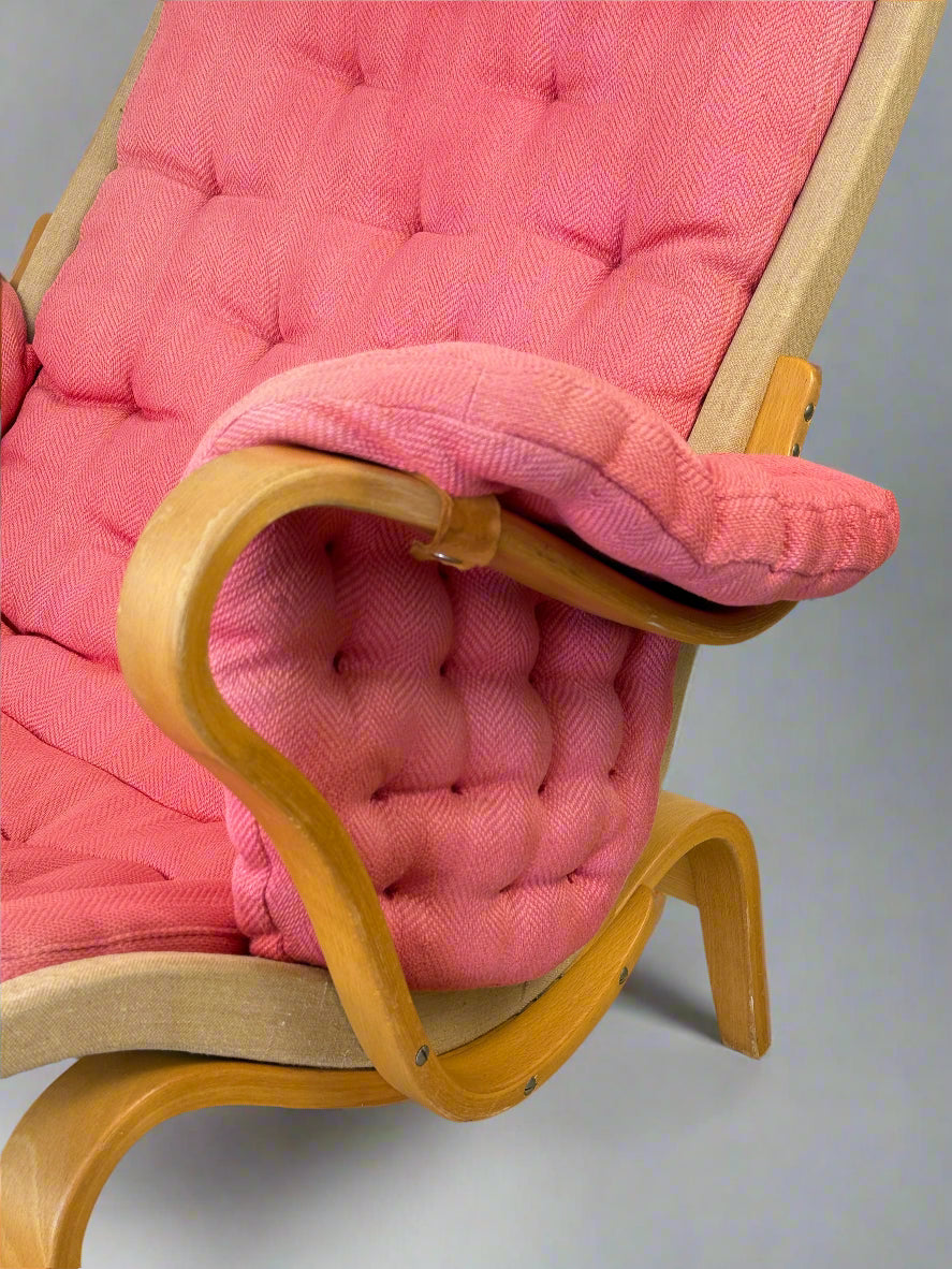 Pernilla Armchair by Bruno Mathsson for DUX – Pink Upholstery, 1970s–1980s