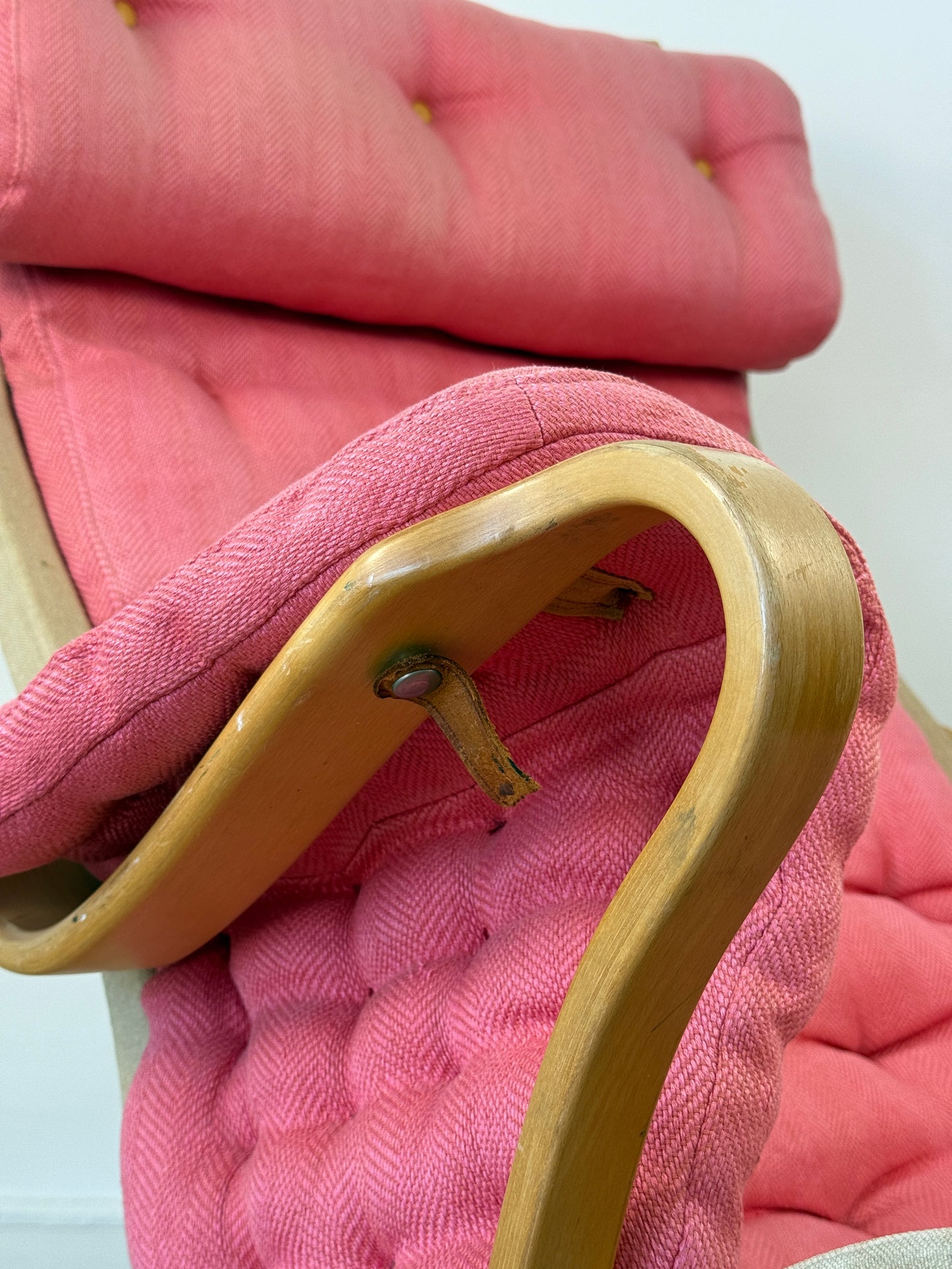Pernilla Armchair by Bruno Mathsson for DUX – Pink Upholstery, 1970s–1980s