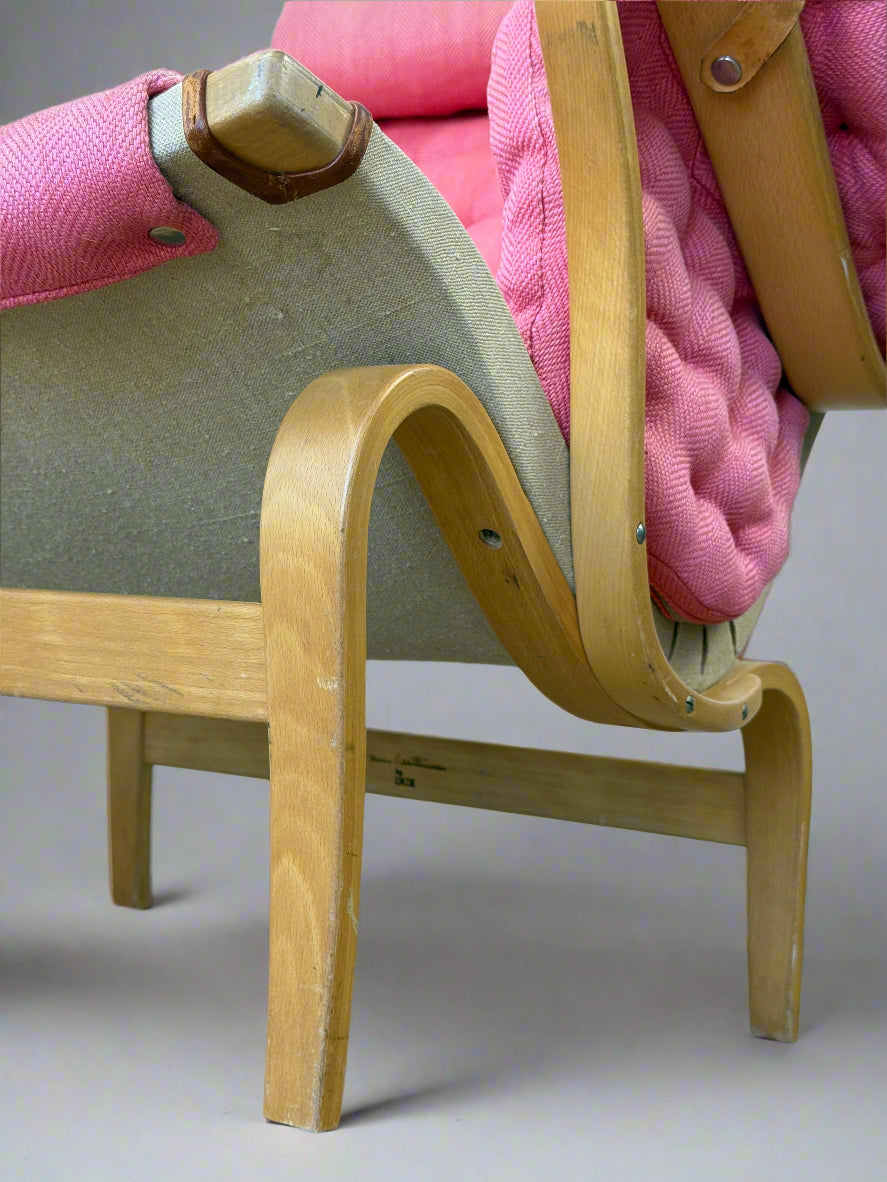 Pernilla Armchair by Bruno Mathsson for DUX – Pink Upholstery, 1970s–1980s