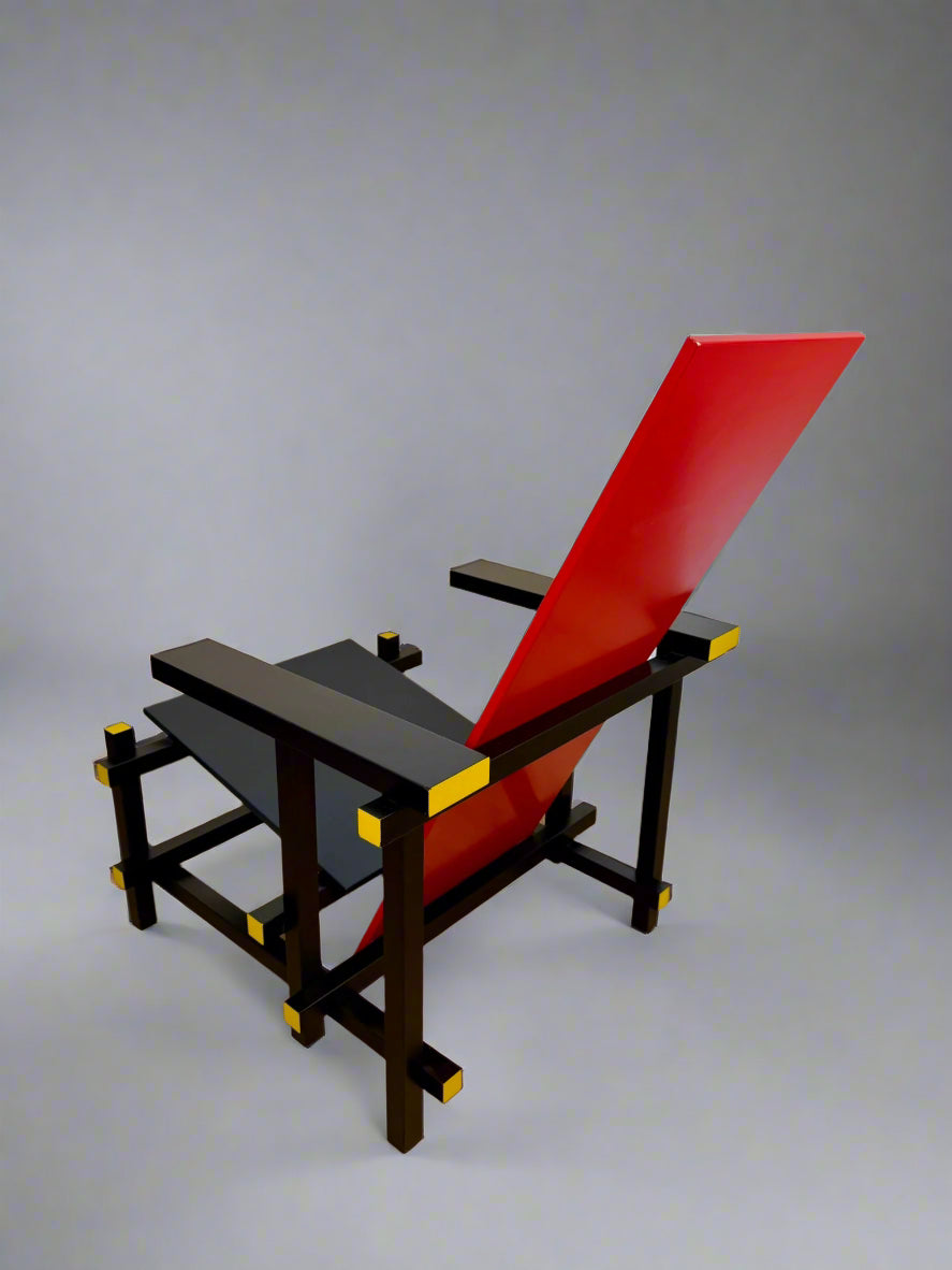 Red and Blue Chair in the Style of Gerrit Rietveld - De Stijl Movement