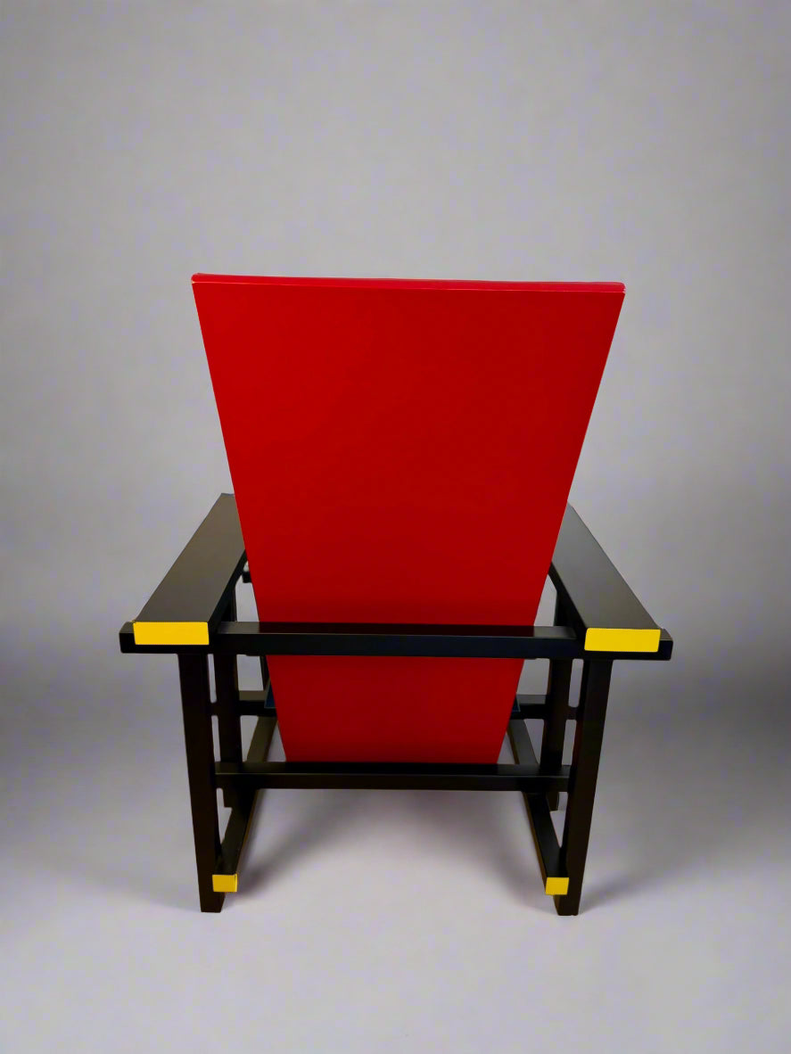 Red and Blue Chair in the Style of Gerrit Rietveld - De Stijl Movement