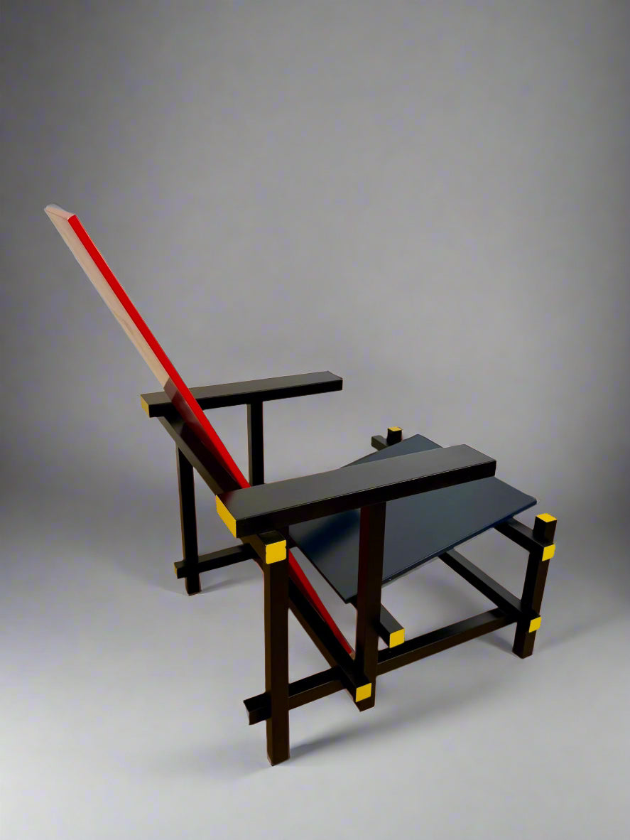 Red and Blue Chair in the Style of Gerrit Rietveld - De Stijl Movement