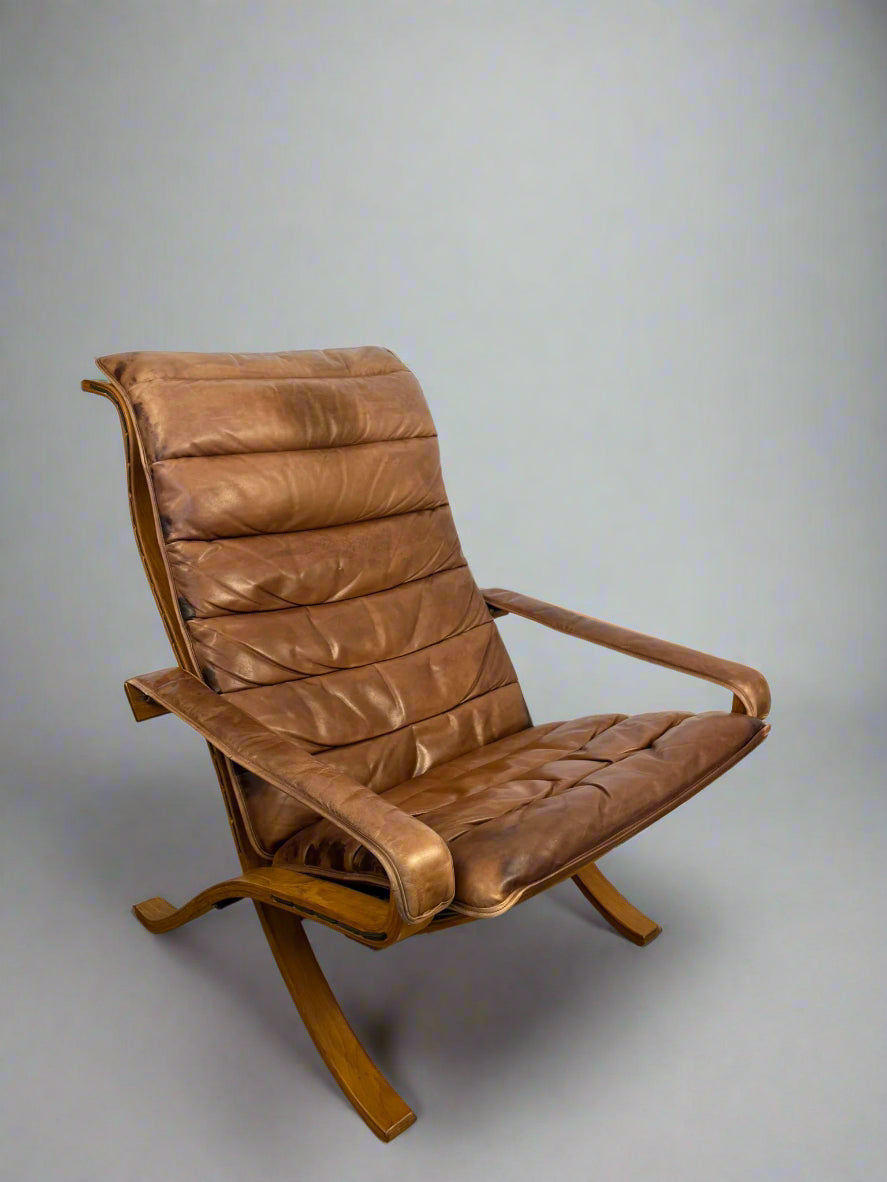 Vintage foldable lounge chair by Ingmar Relling for Westnofa