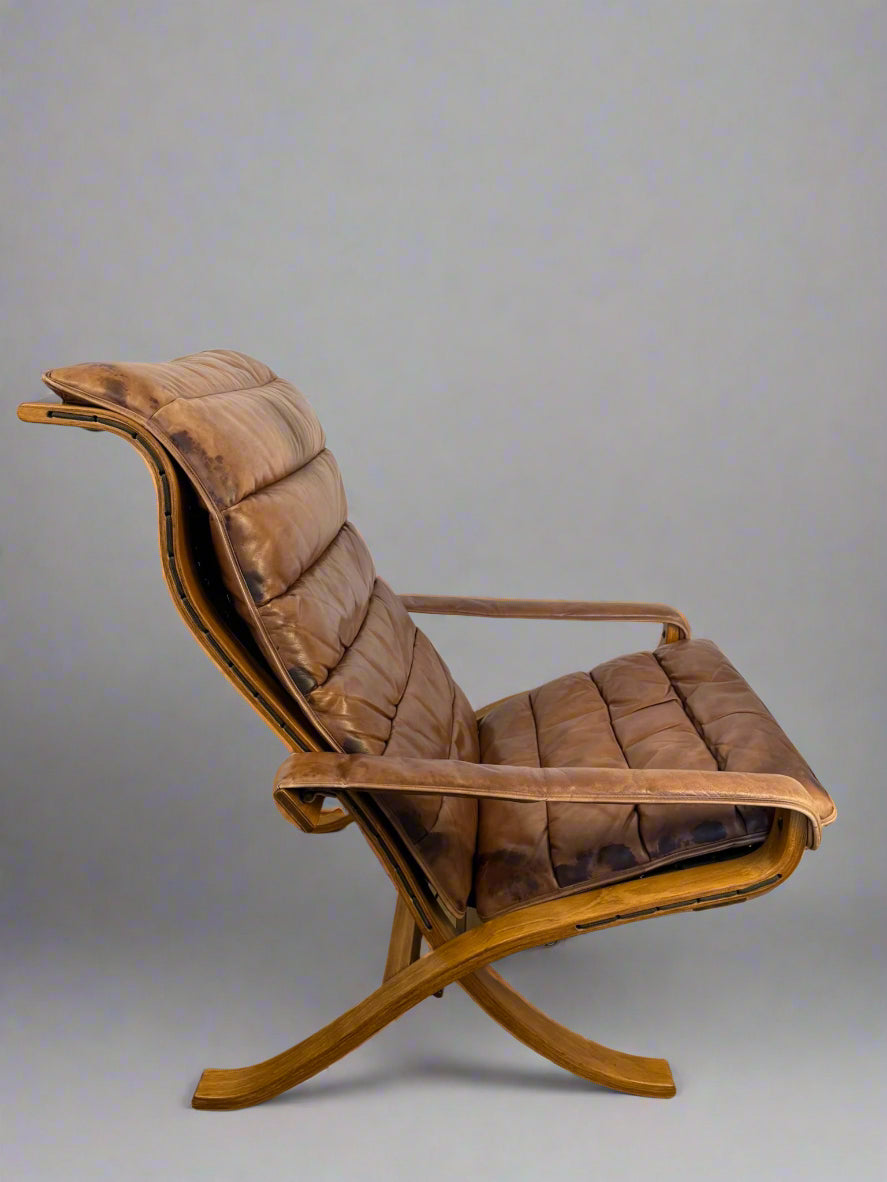 Vintage foldable lounge chair by Ingmar Relling for Westnofa