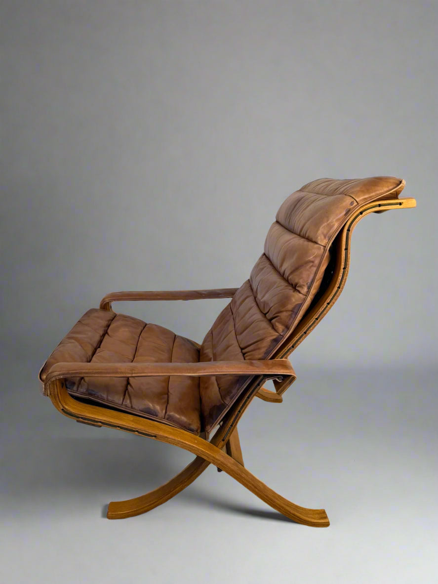 Vintage foldable lounge chair by Ingmar Relling for Westnofa