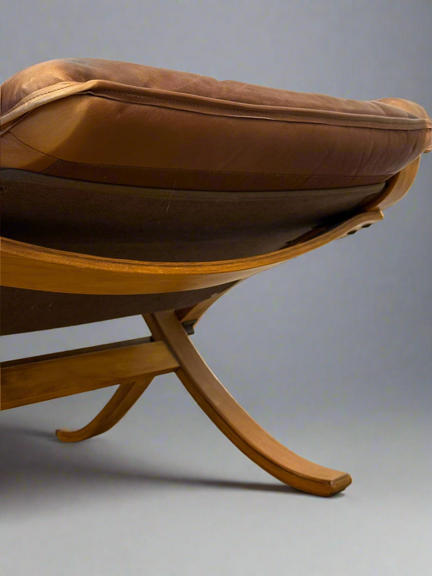 Vintage foldable lounge chair by Ingmar Relling for Westnofa