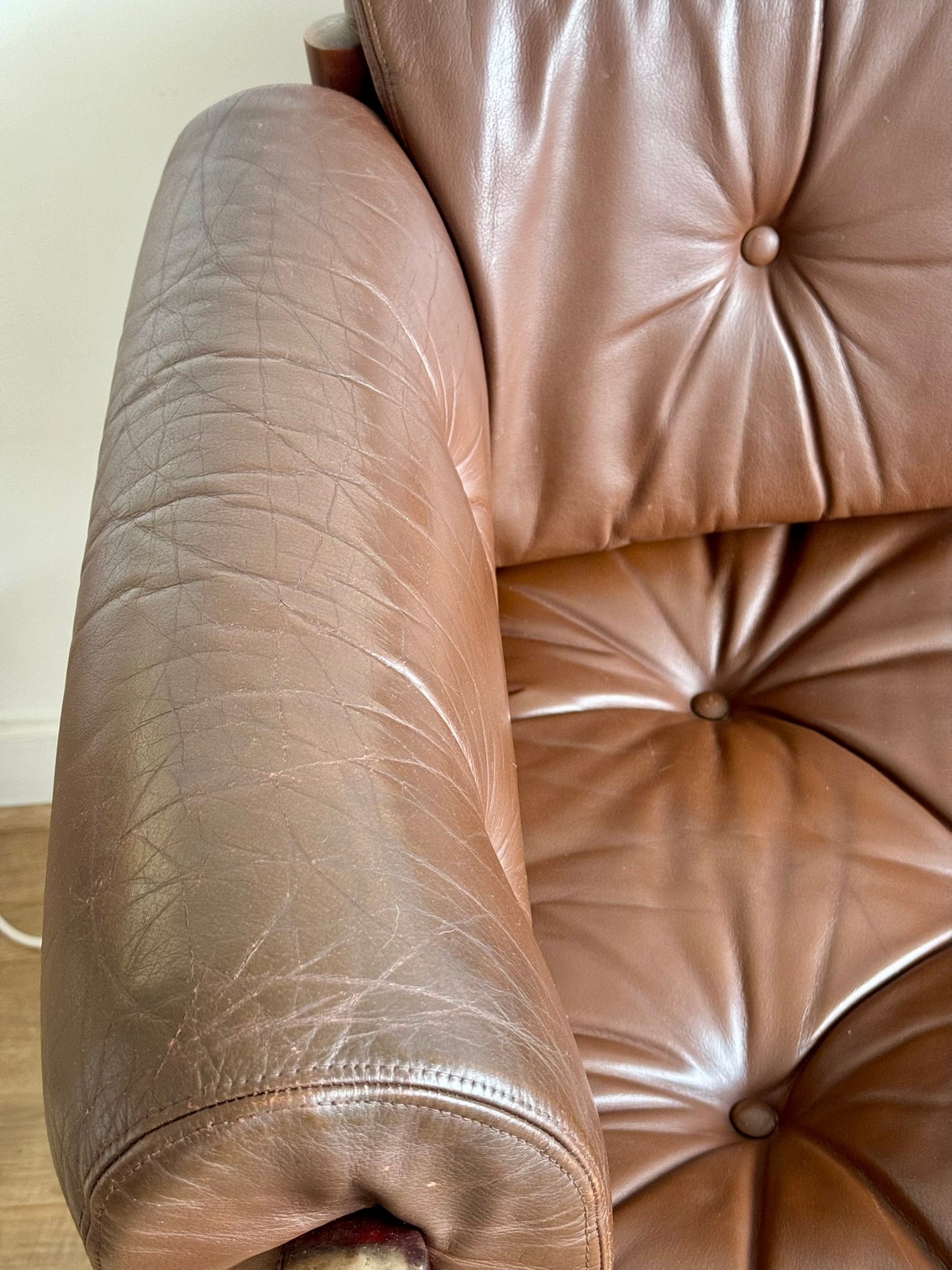 Three-Seater Sofa by Sven Ellekaer for Coja – Rosewood & Brown Leather, Scandinavian Modern