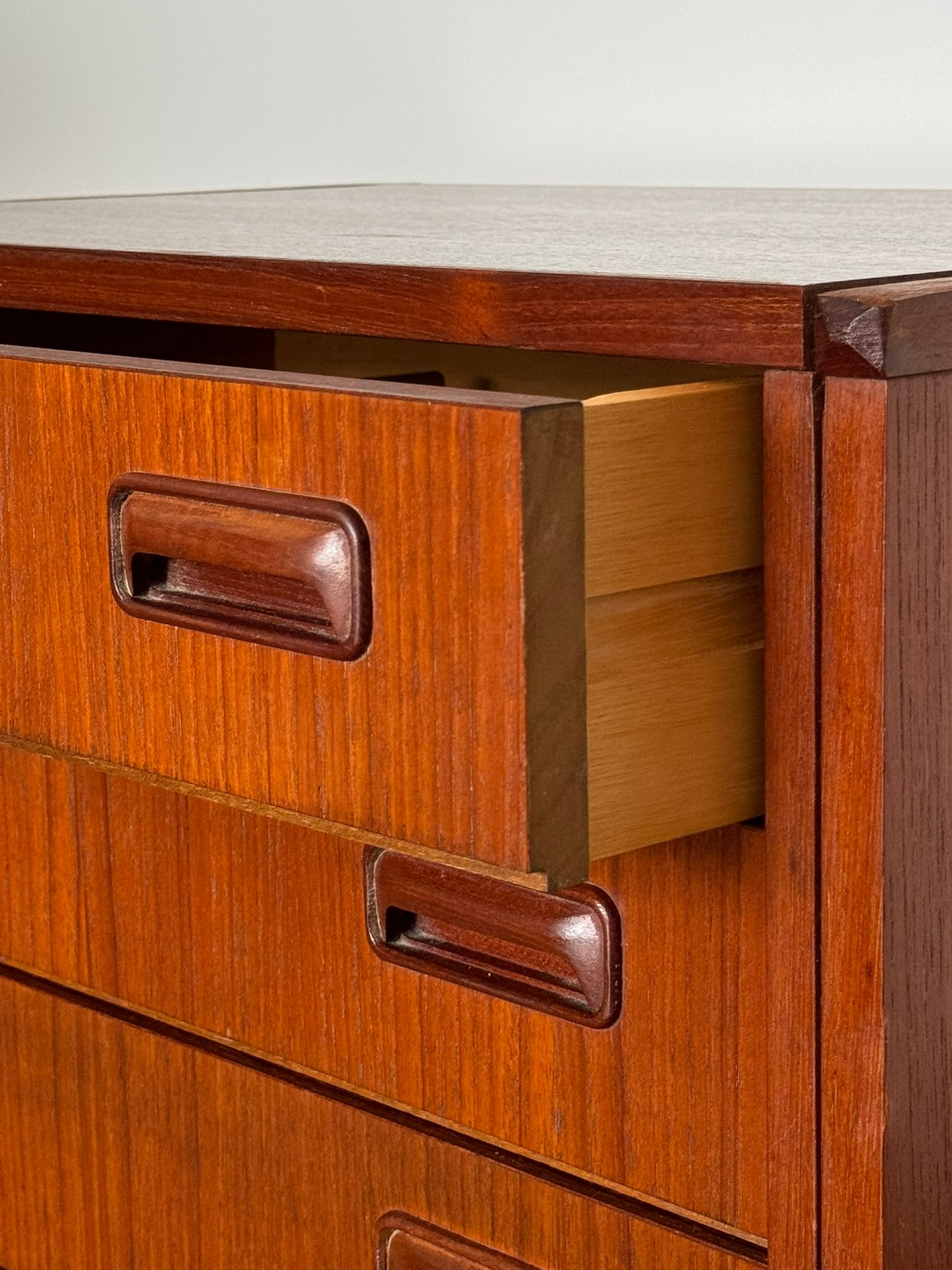 Vintage Teak Storage Cabinet – 4 Drawers, Scandinavian Style, 1960s