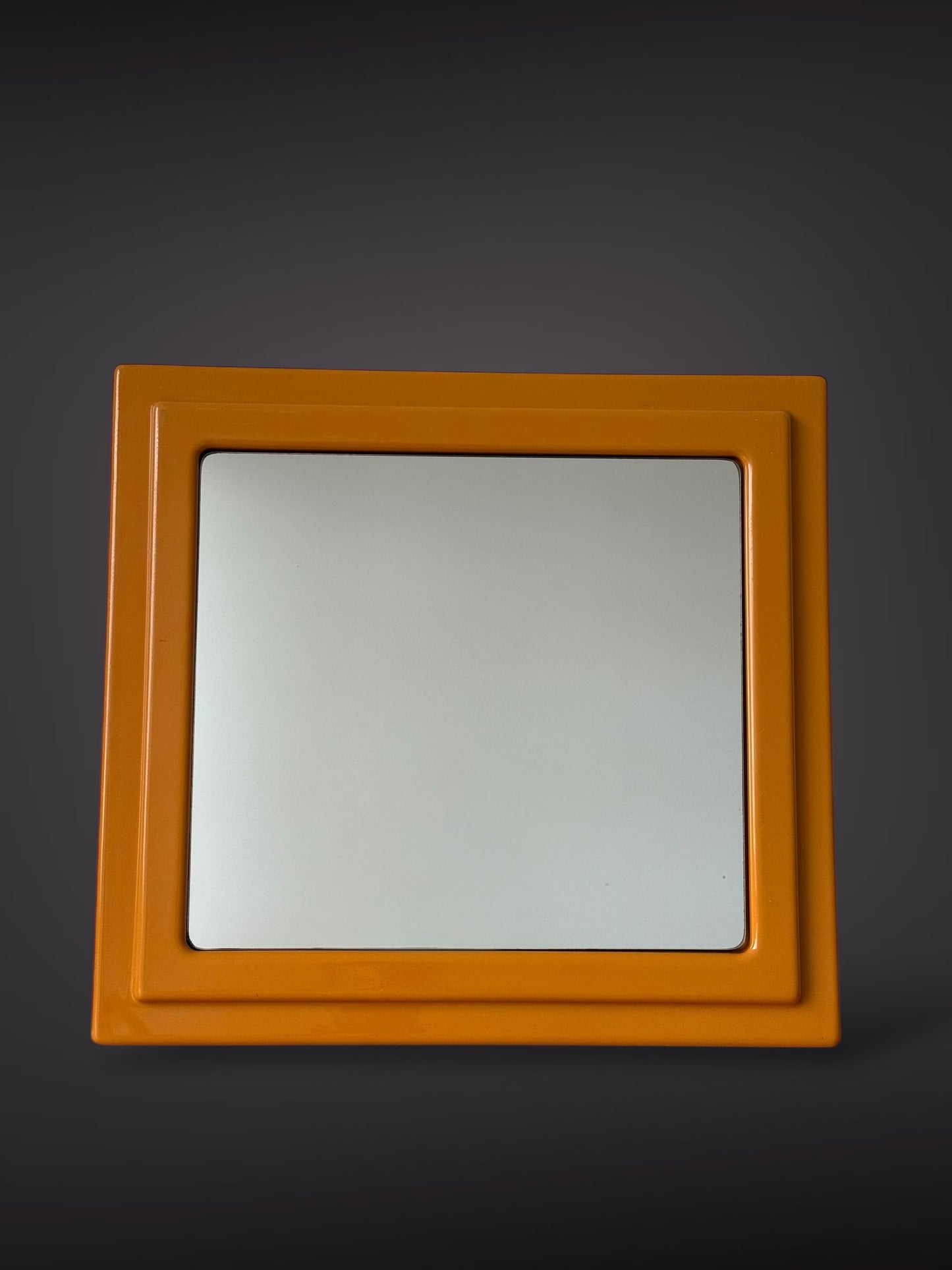 Wall Mirror in Orange Plastic Frame – Italy, 1970s