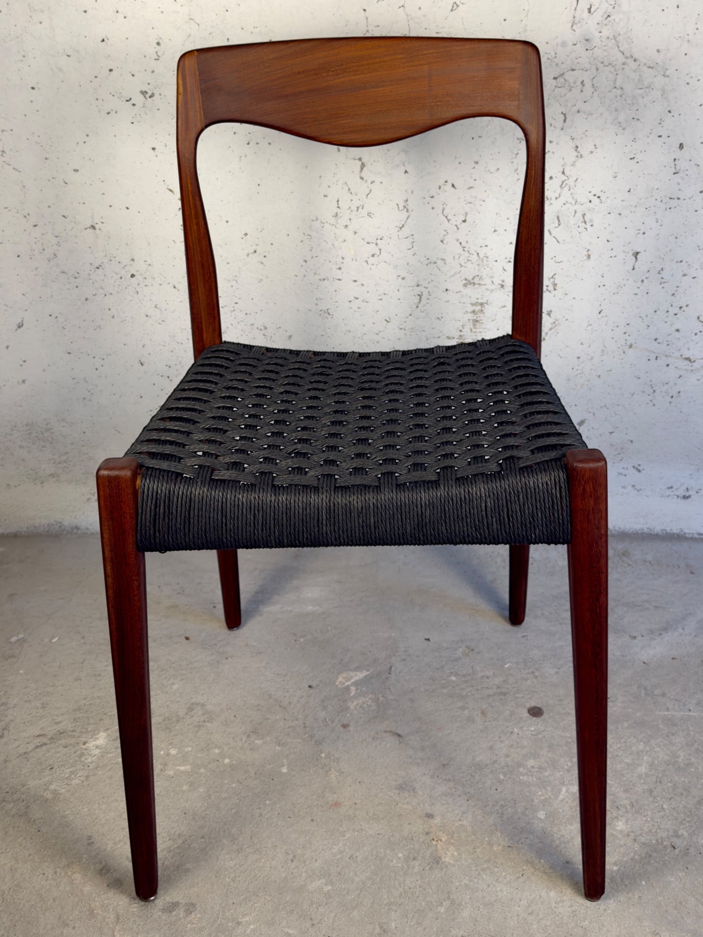 Dining Chair by Niels Otto Møller – Teak & Black Danish Cord, Denmark, 1960s