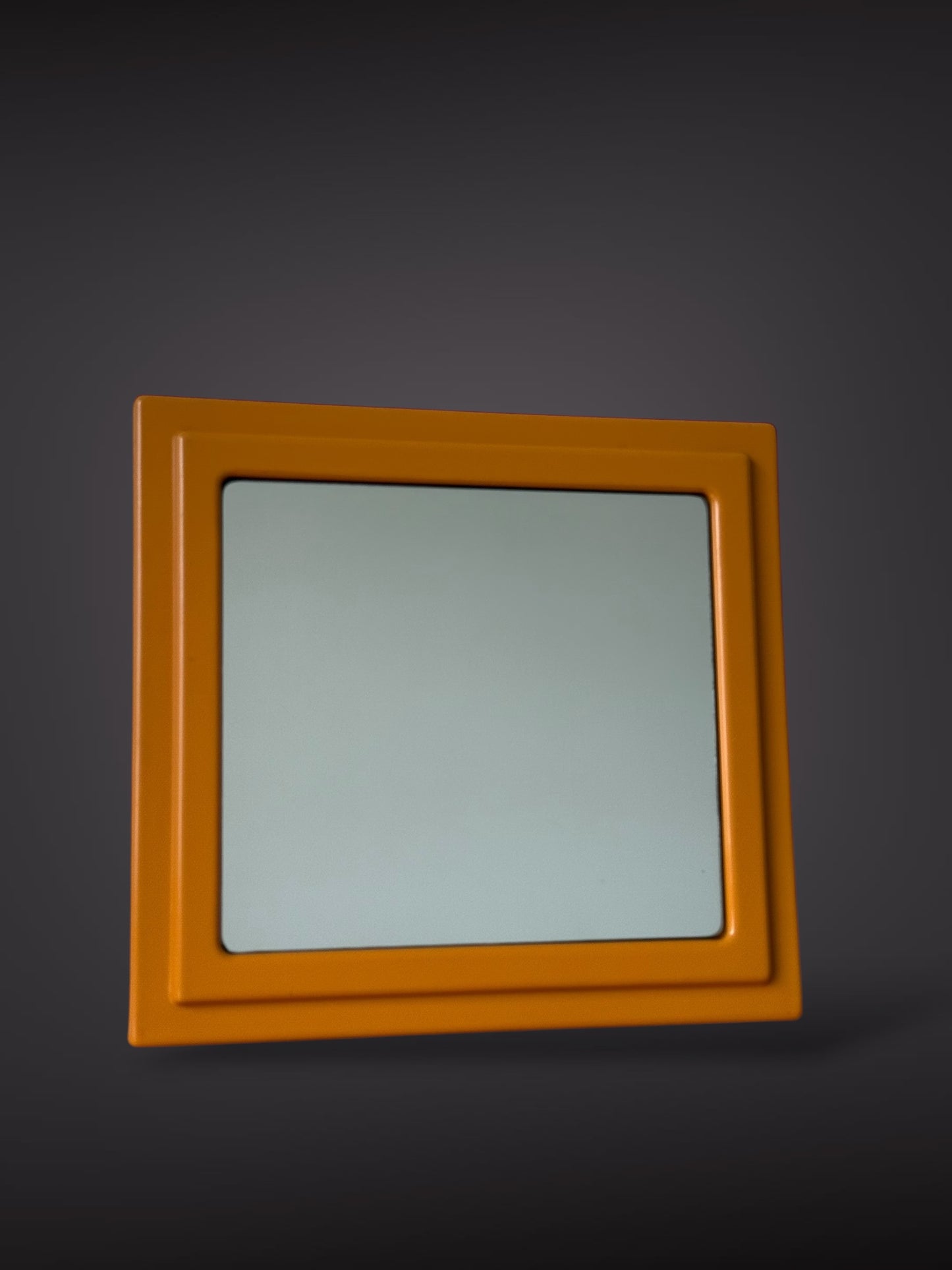Wall Mirror in Orange Plastic Frame – Italy, 1970s