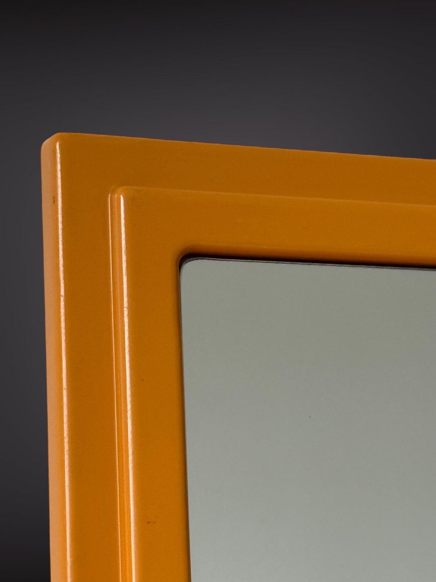 Wall Mirror in Orange Plastic Frame – Italy, 1970s