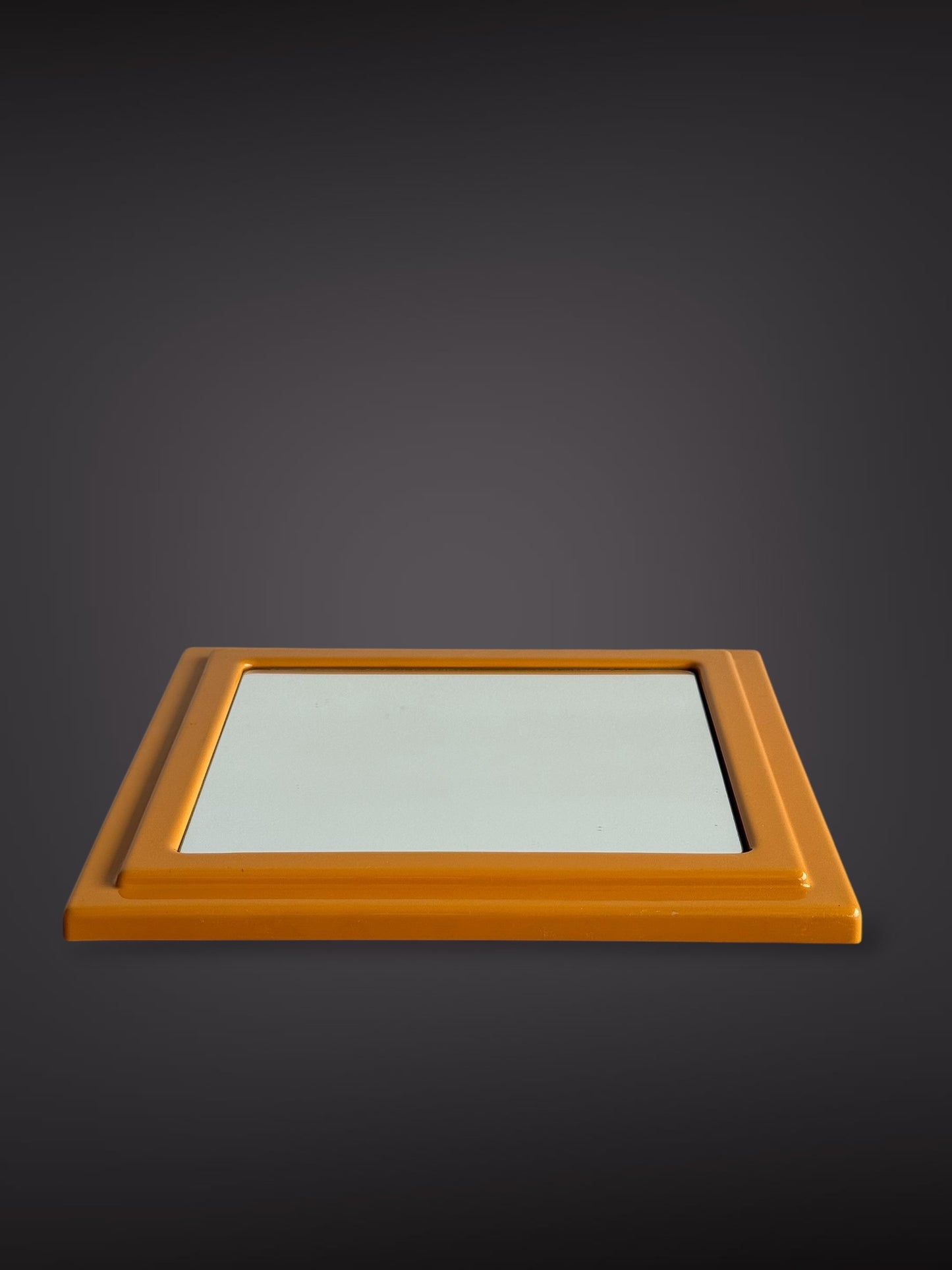 Wall Mirror in Orange Plastic Frame – Italy, 1970s