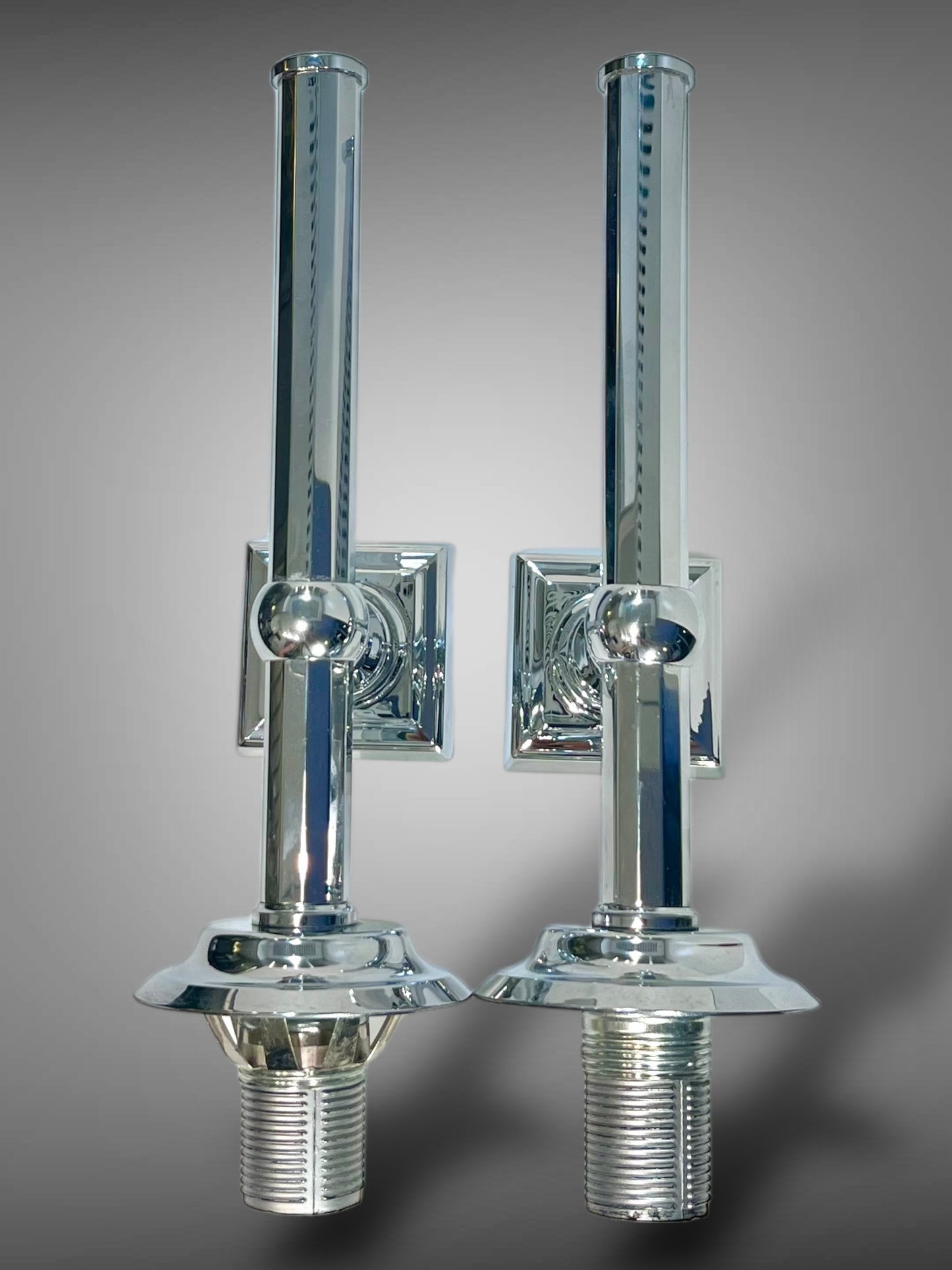 Pair of Vintage Wall Sconces – Textured Glass & Chrome, 1970s