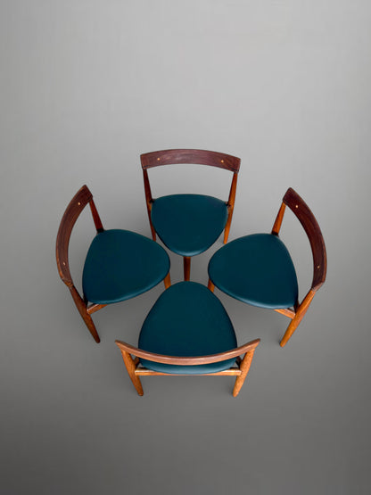 Set of 4 Scandinavian dining chairs by Hans Olsen for Frem Røjle, Denmark, 1960s