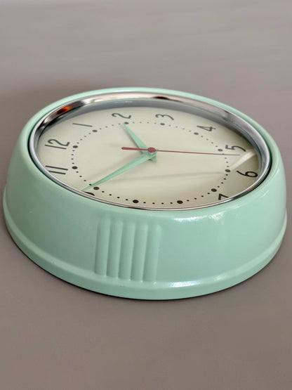Vintage wall clock in mint green