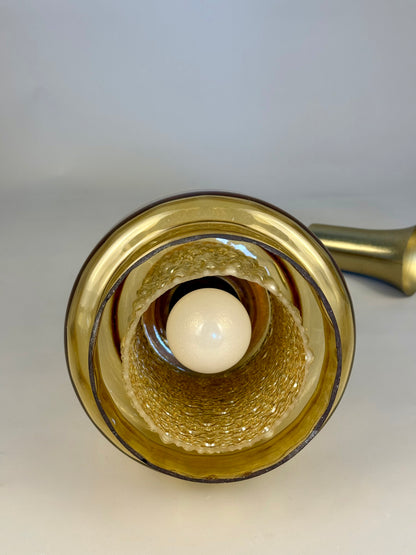 Vintage amber glass pendant lamp, 1960–70s style