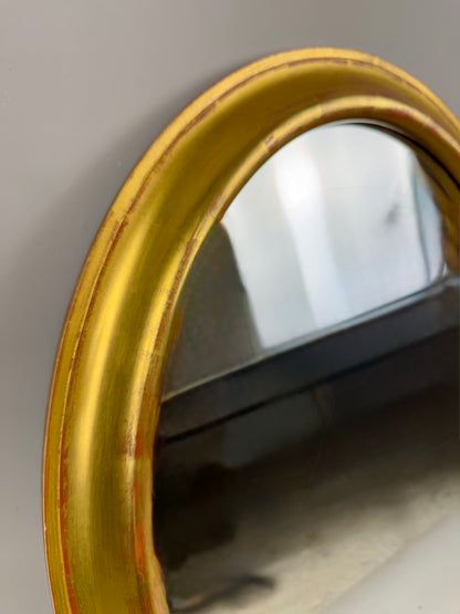 Vintage oval mirror with gold wooden frame