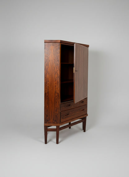 Scandinavian rosewood corner cabinet, Denmark, 1960s
