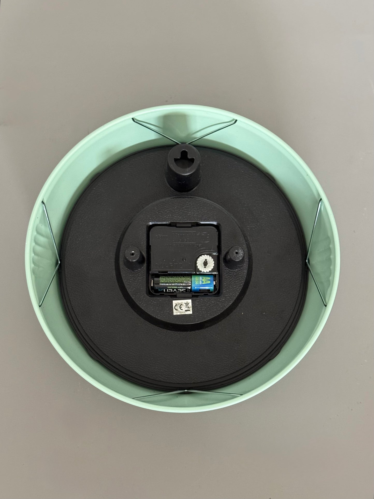 Vintage wall clock in mint green