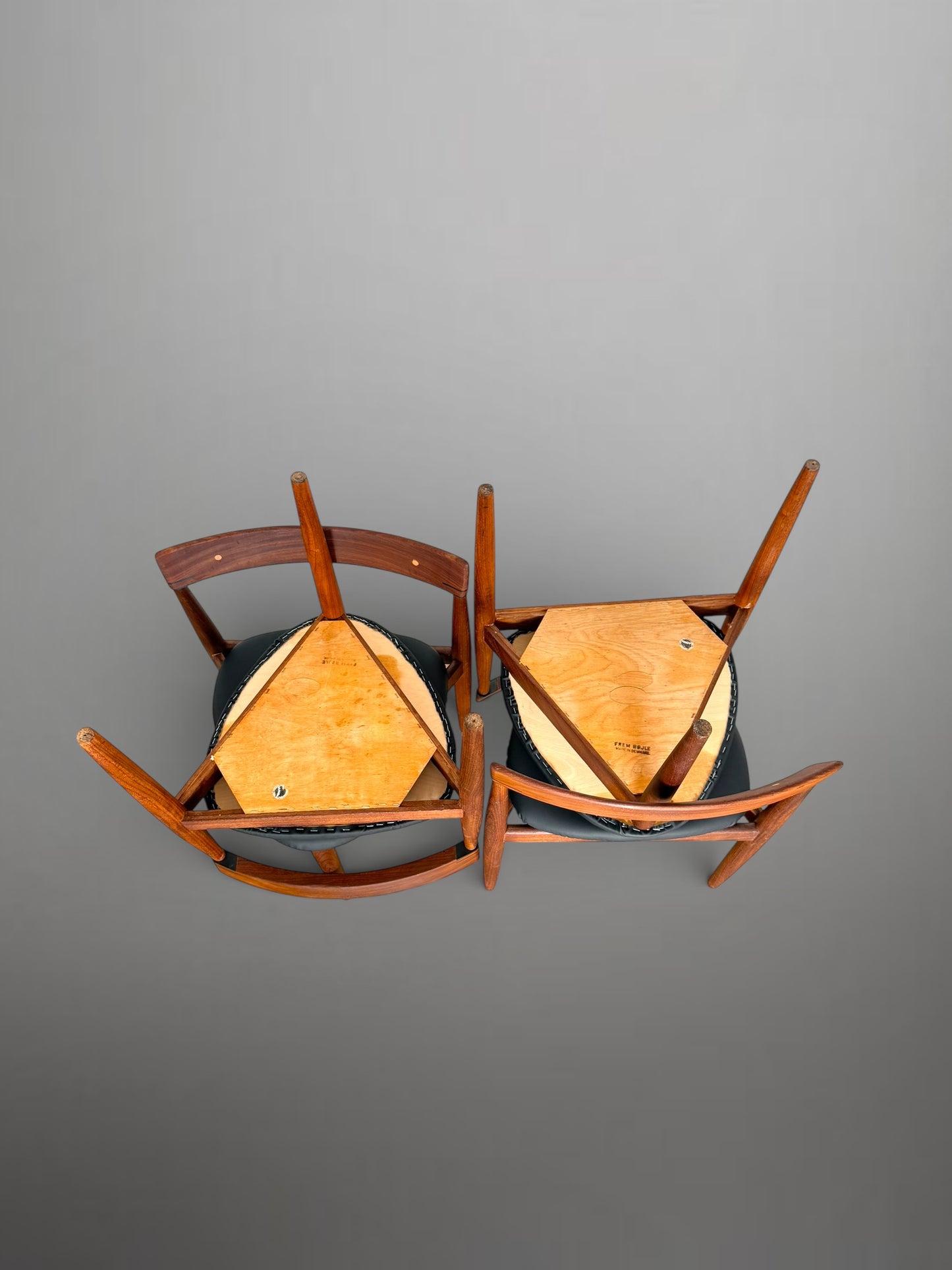 Set of 4 Scandinavian dining chairs by Hans Olsen for Frem Røjle, Denmark, 1960s