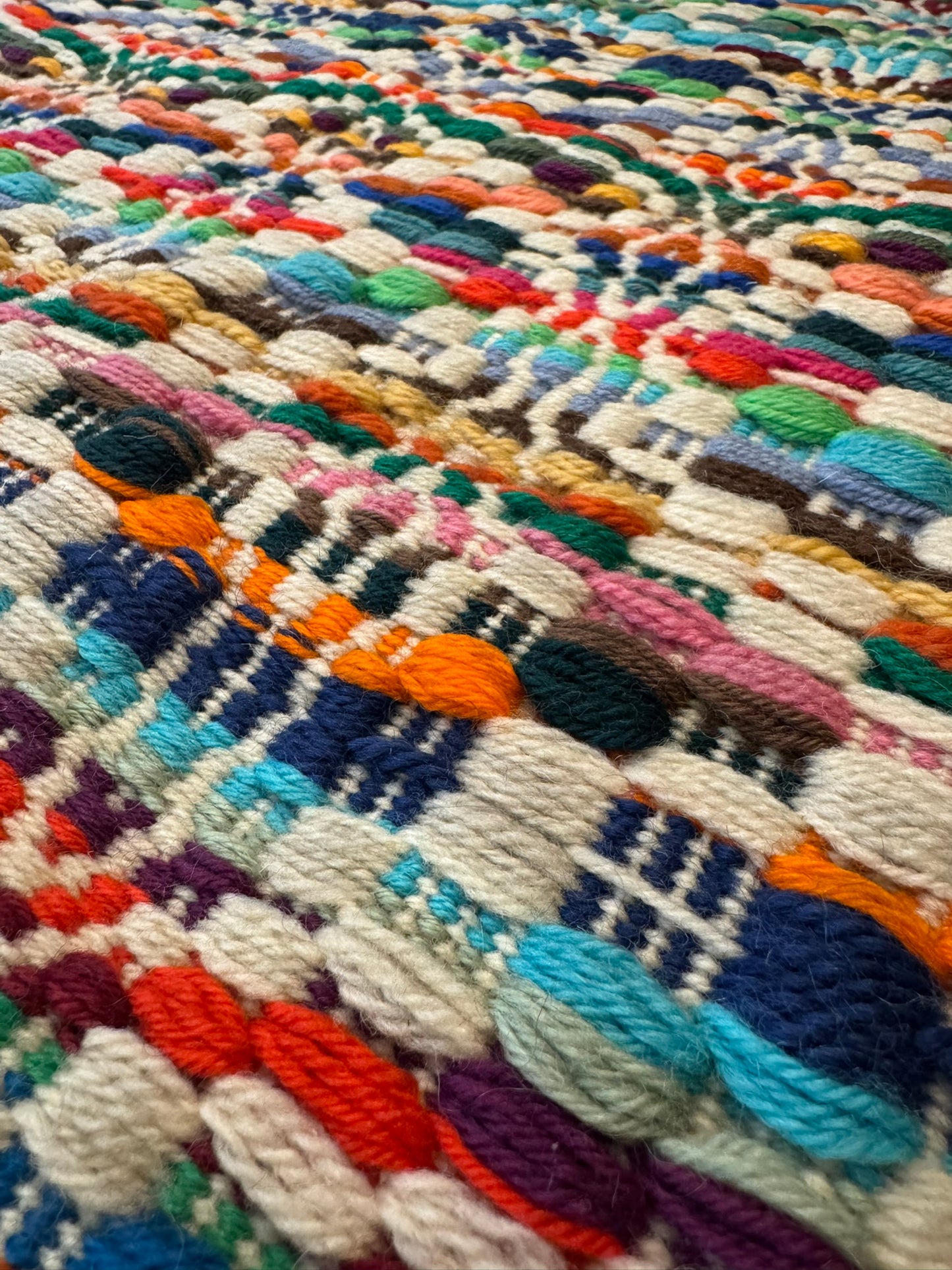Vintage Wool Rug – Multicolour, Scandinavian Style, 1970s