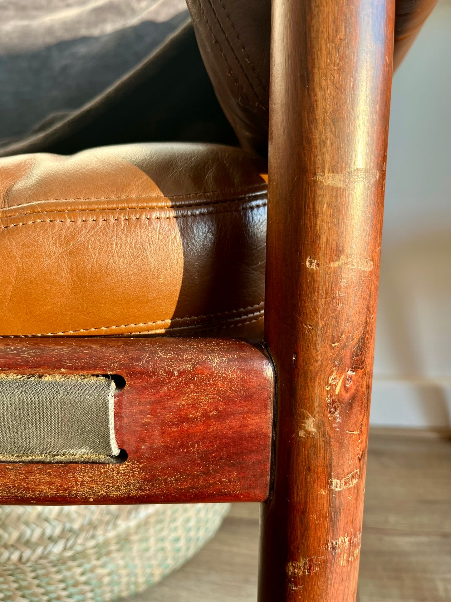 Three-Seater Sofa by Sven Ellekaer for Coja – Rosewood & Brown Leather, Scandinavian Modern