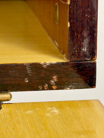 Mid-Century Modern Bar Cabinet on Brass Casters