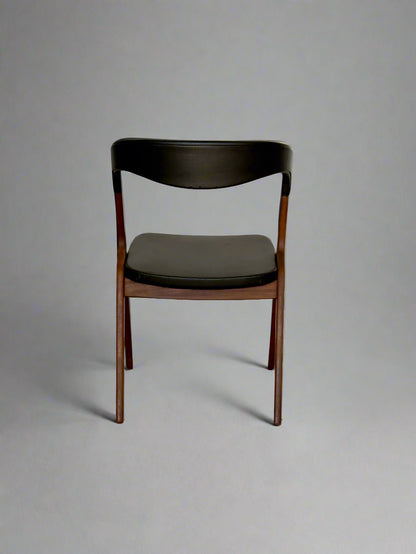 Sonja Chair by Johannes Andersen for Vamo Sønderborg – Teak & Black Skai