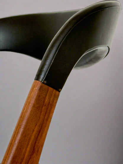 Sonja Chair by Johannes Andersen for Vamo Sønderborg – Teak & Black Skai