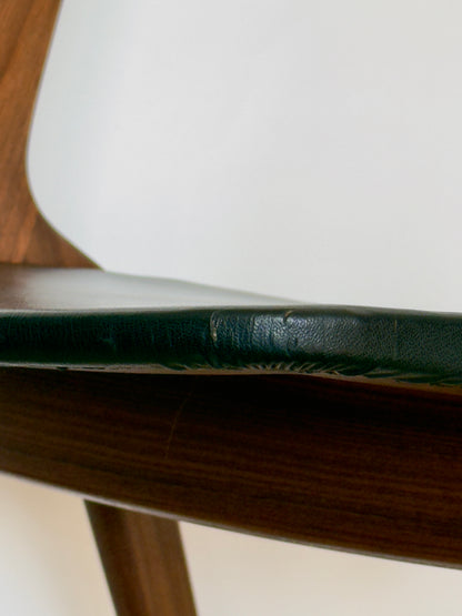 Sonja Chair by Johannes Andersen for Vamo Sønderborg – Teak & Black Skai