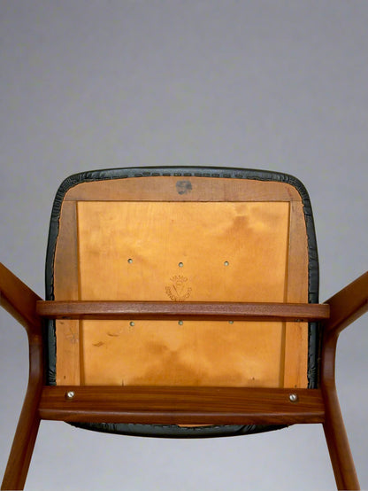 Sonja Chair by Johannes Andersen for Vamo Sønderborg – Teak & Black Skai