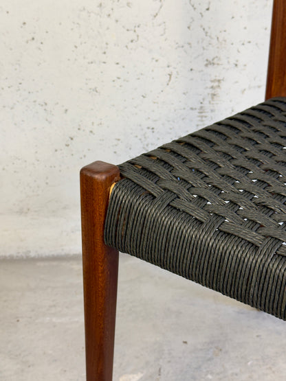 Dining Chair by Niels Otto Møller – Teak & Black Danish Cord, Denmark, 1960s