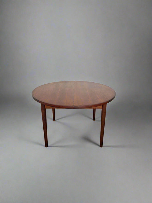 Teak round dining table with extension, 1960s