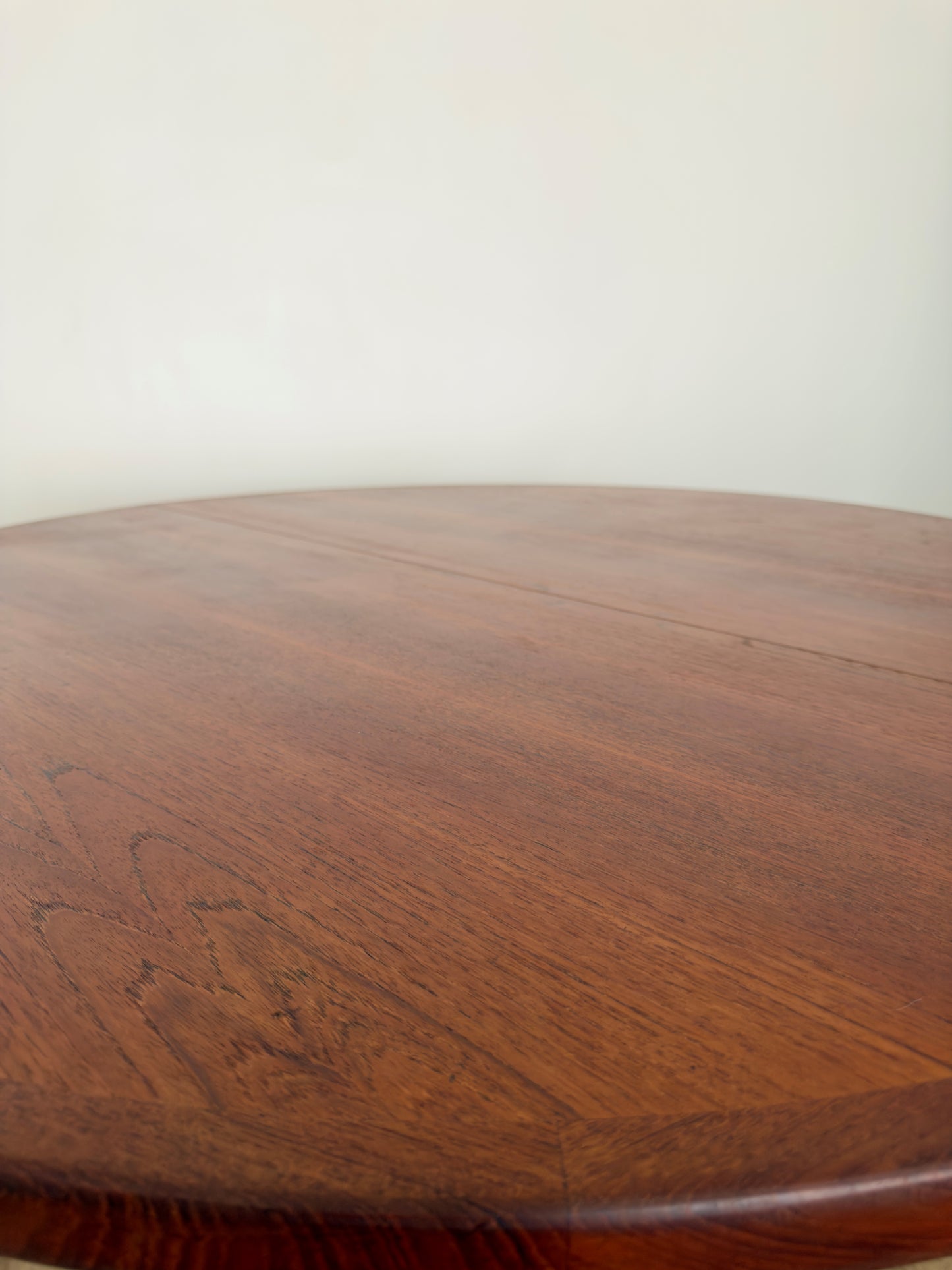 Teak round dining table with extension, 1960s