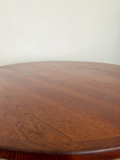 Teak round dining table with extension, 1960s