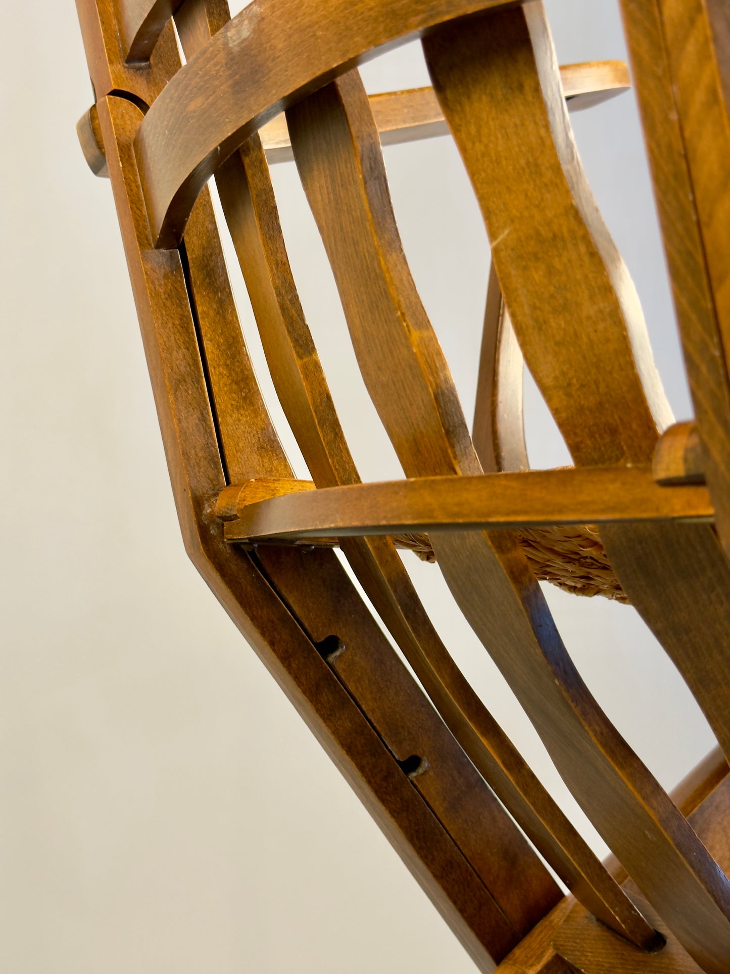 Folding armchair with woven seat – vintage French design