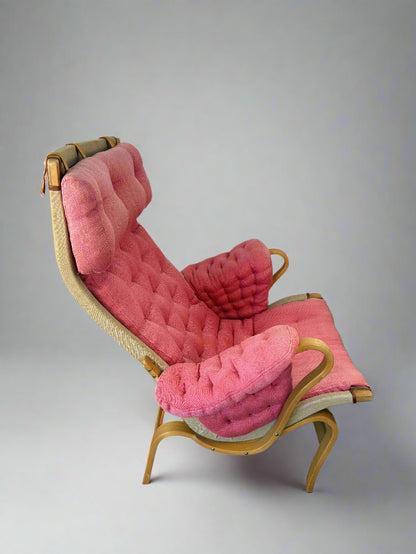 Pernilla Armchair by Bruno Mathsson for DUX – Pink Upholstery, 1970s–1980s