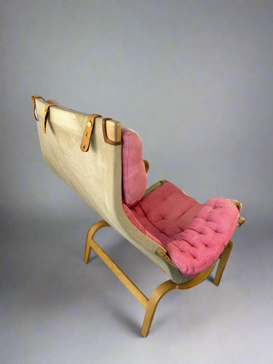 Pernilla Armchair by Bruno Mathsson for DUX – Pink Upholstery, 1970s–1980s