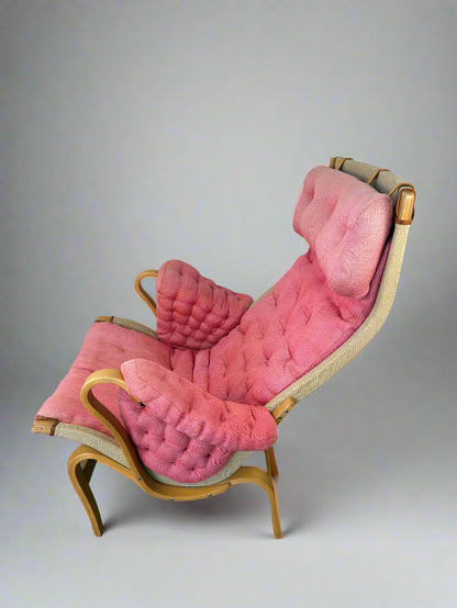 Pernilla Armchair by Bruno Mathsson for DUX – Pink Upholstery, 1970s–1980s